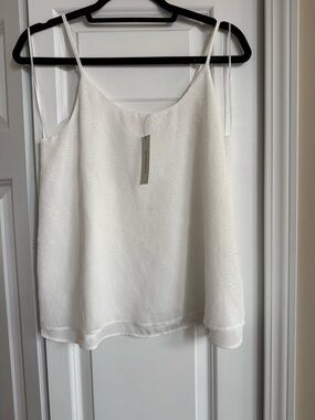 Francesca's Collections Cream Textured Spaghetti Strap Camisole